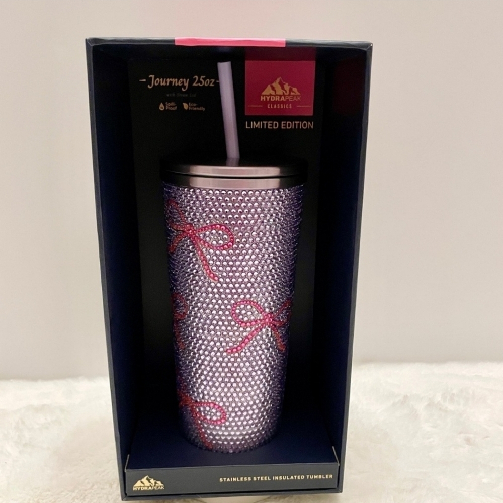 💜▪HYDRAPEAK▪️ Classic JOURNEY Lavender Purple Pink Bows Limited Edition Tumbler